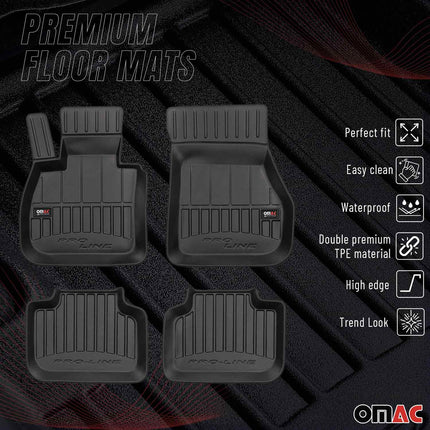 OMAC Gummi Fußmatten für BMW X2 F39 2018-2023 Premium TPE Automatten Schwarz 4x