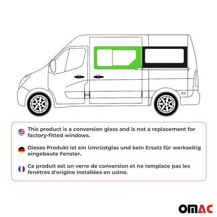 Seitenfenster Schiebefenster für Opel Movano 2010–2021 Schwarz Links L1
