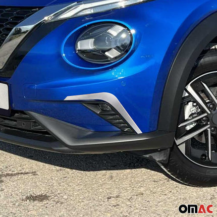 Nebelscheinwerfer Rahmen für Nissan Juke 2019-26 Edelstahl Gebürstet Silber 2x
