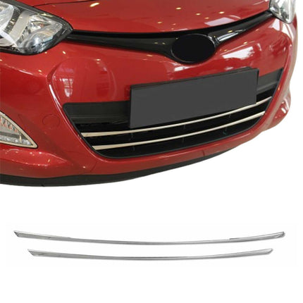 Kühlergrill Leisten Grillleisten für Hyundai i20 2012-2014 Edelstahl Chrom 2tlg