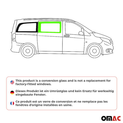 Seitenfenster Auto Fenster für Mercedes Vito W447 2014-2026 Rechts Schwarz L2 L3