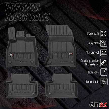 OMAC Gummi Fußmatten für Audi Q5 FY 2017-2024 Premium 3D Automatten Schwarz 4x