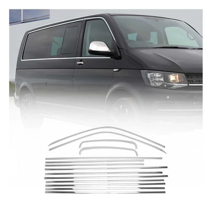 Fensterleisten Zierleisten für VW Caravelle T5 2003-2015 L2 Langer Chrom