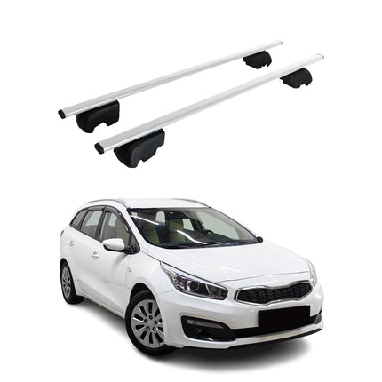 Dachträger Gepäckträger für Kia Cee'D JD 2012-2018 Grundträger ABE Silber 2x