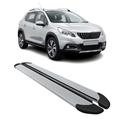 Seitenschweller Trittbretter Schweller für Peugeot 2008 2017-2020 Aluminium Grau