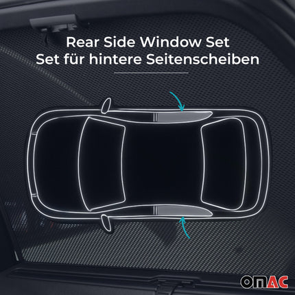 Sonnenschutz Blenden für Bmw 1er E88 Cabriolet 2007-2013 Hintere Türen 4 tlg