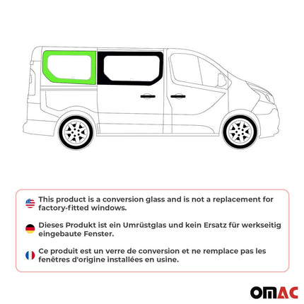 Seitenfenster Auto Fenster für Opel Vivaro B 2014-2019 Schiebetür Rechts L1