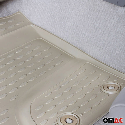 OMAC Gummimatten Fußmatten für Mercedes E Klasse W212 2009-2016 TPE Beige 4x