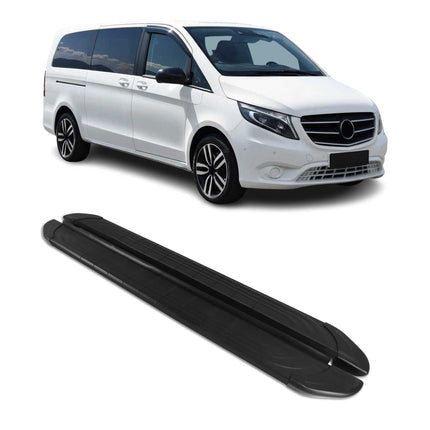 Trittbretter Seitenschweller für Mercedes Klasse 2014-2026 Langer L3 Alu Schwarz