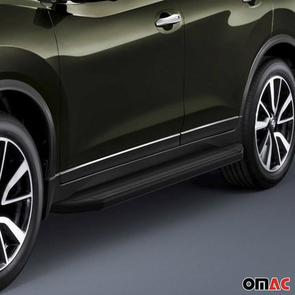Trittbretter Seitenschweller für Nissan Qashqai J10 2006-14 ABE Schwarz Alu