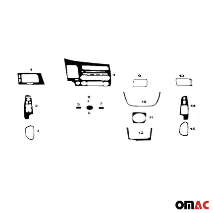 Innenraum Dekor Cockpit für Honda Civic 2005-2011 Wurzelholz Optik 15tlg
