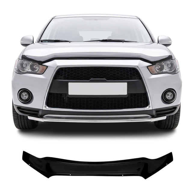 Motorhaube Deflektor Steinschlagschutz für Mitsubishi ASX 2010-2021 Schwarz Abs
