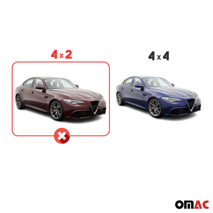 Fußmatten & Kofferraumwanne Set für Alfa Romeo Giulia 4 2015-2026 TPE Schwarz