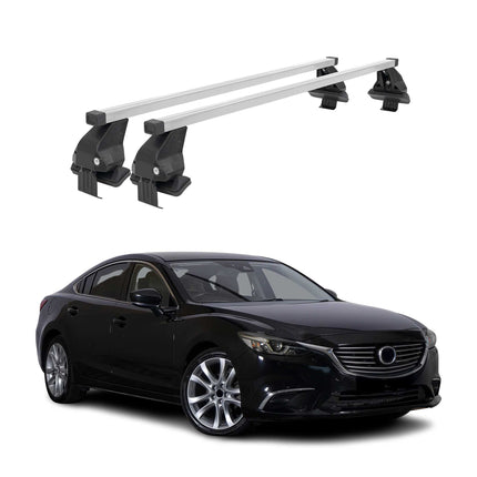 Menabo Dachträger Grundtäger für Mazda6 mk3 2012-2025 Stahl Silber 2 tlg