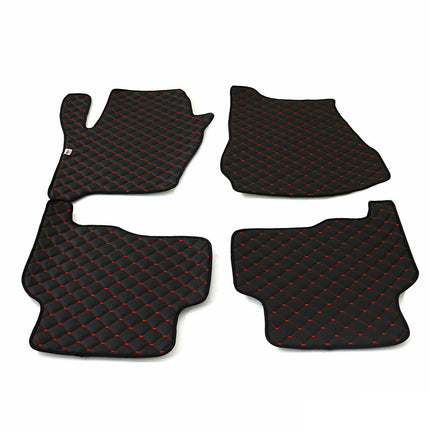 Fußmatten Leder Automatten für Land Rover Sport 2005-2013 Schwarz Rot 4x