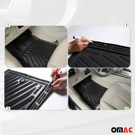 Fußmatten Gummimatten 3D Antirutsch für Mercedes GLA Klasse Gummi TPE Schwarz 4x