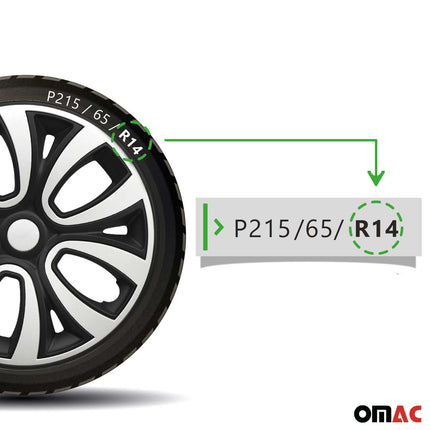 4x Radblenden Radzierblenden Radkappen für 14" Zoll Stahlfelgen weiß Schwarz