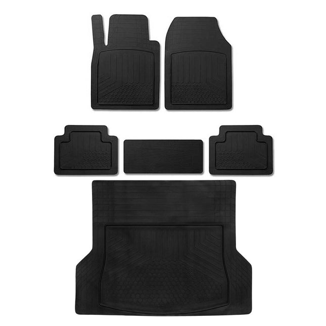 Fußmatten & Kofferraumwanne Set für Dacia Duster Antirutsch Gummi Schwarz