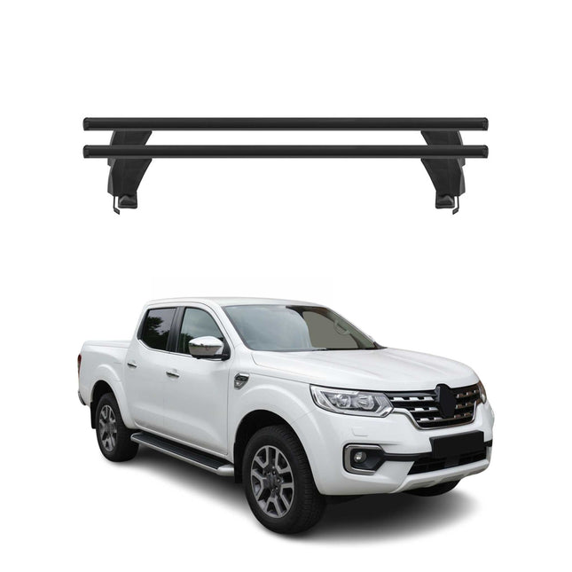 Menabo Dachträger Grundtäger für Renault Alaskan 2017-2021 50kg Alu Schwarz 2x