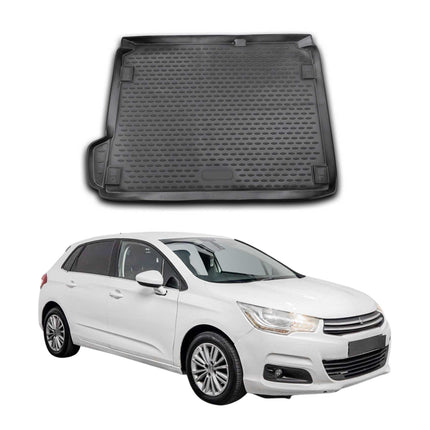 Kofferraummatte Kofferraumwanne für Citroen C4 2010-2021 Gummi TPE Schwarz