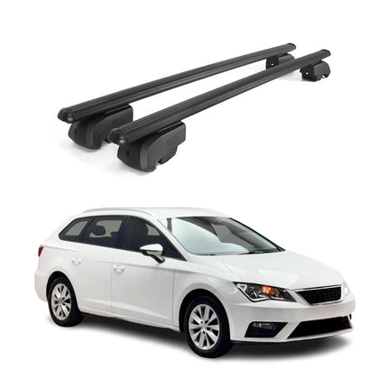 Dachträger Gepäckträger für Seat Leon ST 2020-2023 ABE Aluminium Schwarz 2x