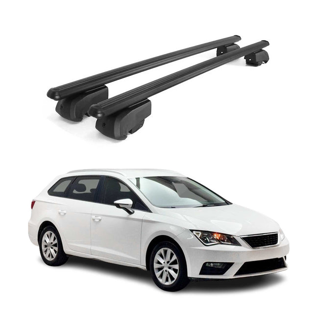 Dachträger Gepäckträger für Seat Leon ST 2020-2023 ABE Aluminium Schwarz 2x