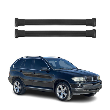 Dachträger Grundtäger für BMW X5 E53 1999-2006 75kg Aluminium Schwarz 2 tlg