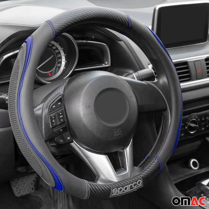 SPARCO Lenkradbezüge Lenkradschoner Lenkradschutz Blau Schwarz Gummi ø37-38 cm