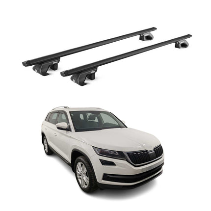 Dachträger Grundtäger für Skoda Kodiaq 2016-2024 90kg Alu Schwarz 2 tlg ABE
