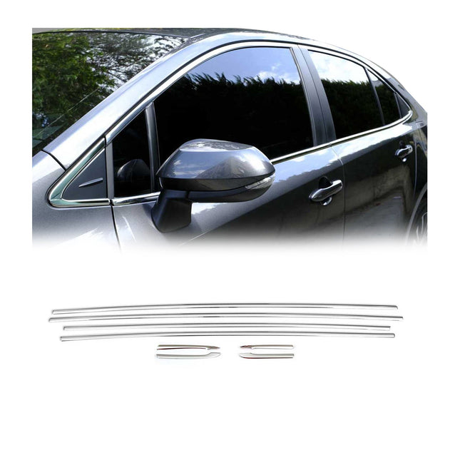 Fensterleisten Zierleisten für Toyota Corolla Limo 2019-26 Edelstahl Chrom 8tlg