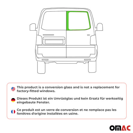 Heckscheibe Flügeltürfenster für VW T5 2003-2015 L1 L2 Hinten Auto Schwarz