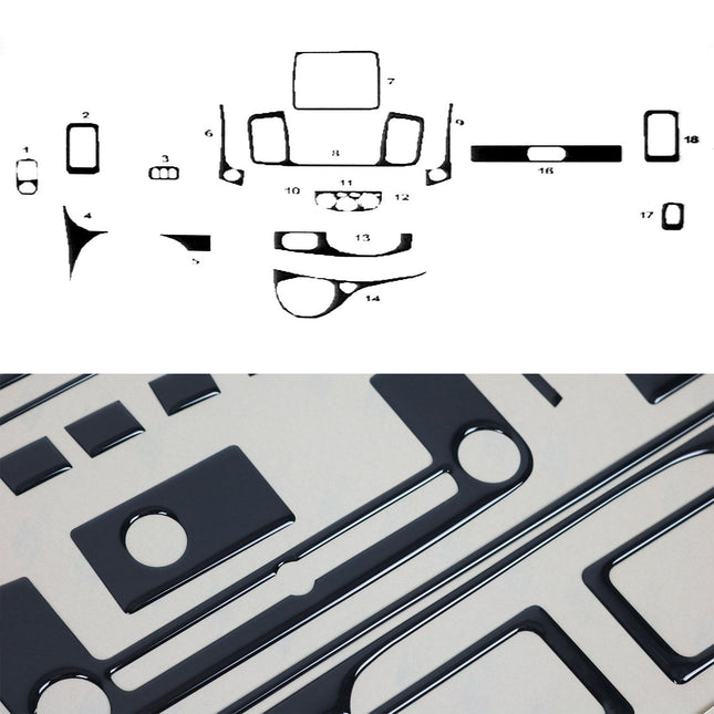 Innenraum Dekor Cockpit für Opel Vivaro A 2010-2014 FL Piano Schwarz Optik 18tlg