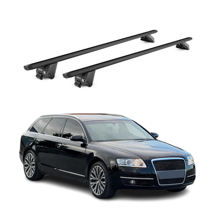 Dachträger Grundtäger für Audi A6 C6 Avant 2005-2011 100kg Alu Schwarz 2 tlg ABE