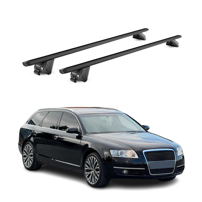 Dachträger Grundtäger für Audi A6 C6 Avant 2005-2011 100kg Alu Schwarz 2 tlg ABE
