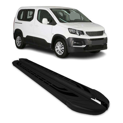 Trittbretter Seitenschweller für Peugeot Rifter 2018-2026 Kombi L1 Schwarz 2 tlg