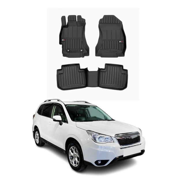 Fußmatten Gummimatten für Subaru Forester IV 2013-2018 Premium Schwarz TPE 3x