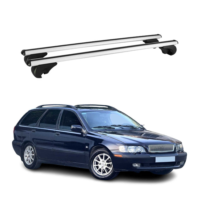 Dachträger Grundtäger für Volvo V40 Kombi 1995-2004 75kg Aluminium Silber 2 tlg