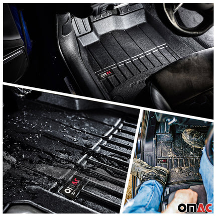 OMAC Fußmatten & Kofferraumwanne Set für Kia Sorento 2015-2020 Gummi Schwarz 4x
