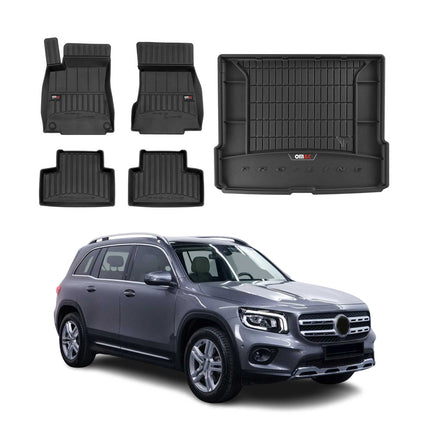OMAC Fußmatten & Kofferraumwanne Set für Mercedes GLB X247 2019-2026 5 Sitzen