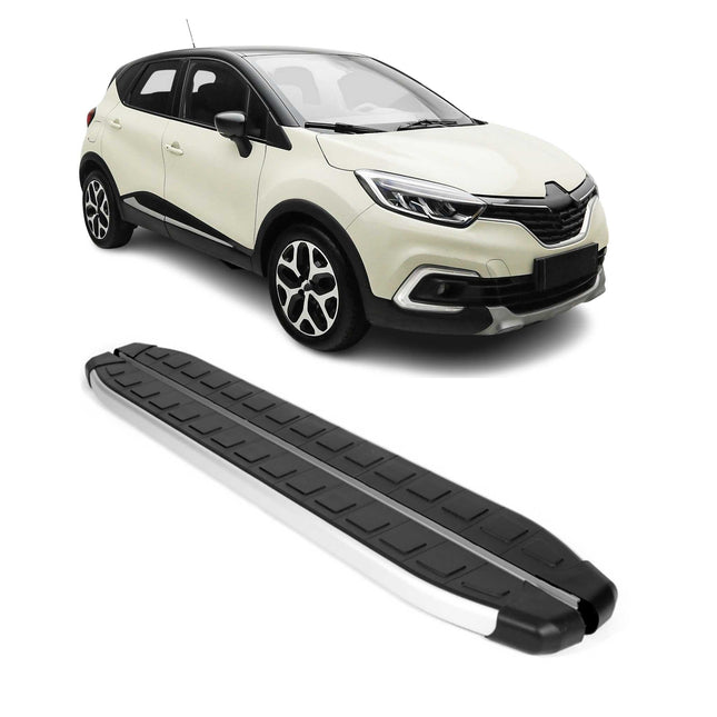 Schweller Seitenbretter Trittbretter für Renault Captur 2013-2019 Alu Schwarz