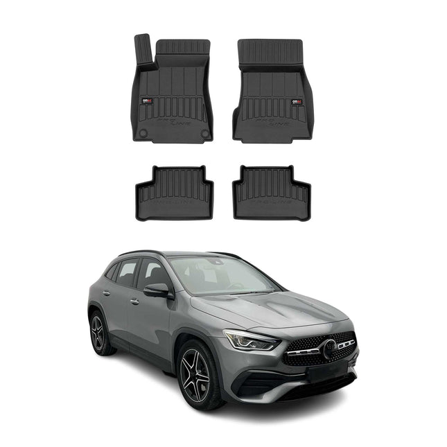 OMAC Gummi Fußmatten für Mercedes GLA H247 2020-2026 Premium Gummi Schwarz 4tlg