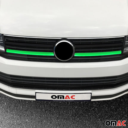 Kühlergrill Leisten für VW T6 Transporter 2015-2019 Highline Edelstahl Grün 2x