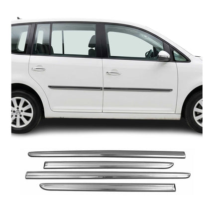 Seitentürleiste Türleisten Türschutz für VW Caddy 2015-2020 Chrom Dunkel 4x
