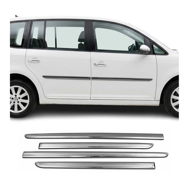 Seitentürleiste Türleisten Türschutz für VW Caddy 2015-2020 Chrom Dunkel 4x