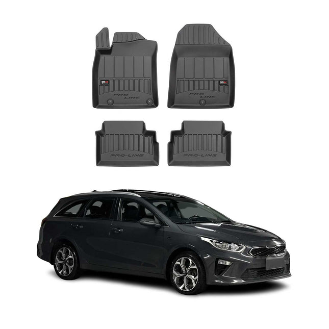OMAC Gummi Fußmatten für Kia Ceed 2019-2026 Premium TPE 3D Automatten Schwarz 4x