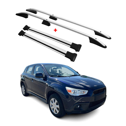 Dachreling + Dachträger SET für Mitsubishi ASX 2010-2023 Aluminium Silber 4tlg