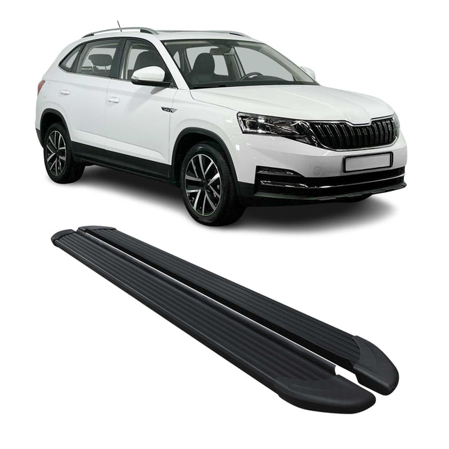 Trittbretter Seitenschweller für Skoda Kamiq 2019-2026 Aluminium Schwarz 2 tlg