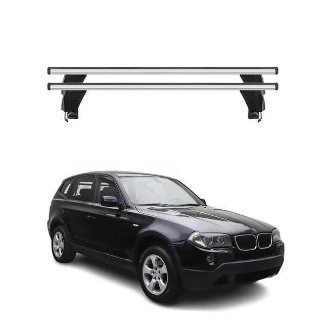 Menabo Dachträger Grundtäger für BMW X3 E83 2003-2010 50kg Alu Silber 2 tlg
