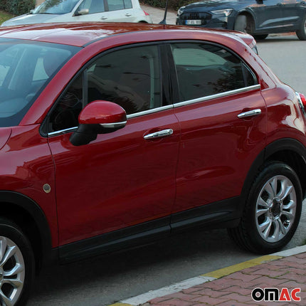 Fensterleisten Zierleisten für Fiat 500X 2015-2026 Edelstahl Chrom 4tlg