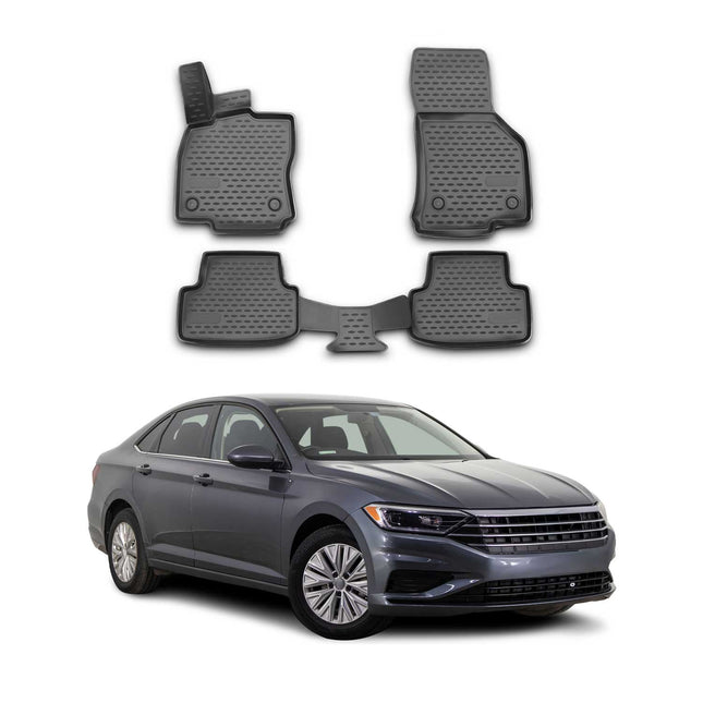 OMAC Gummimatten Fußmatten für VW Jetta 2018-2020 TPE Automatten Schwarz 4x